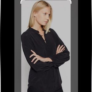 NWT Equipment Cornelia Silk Shirt True Black Size large